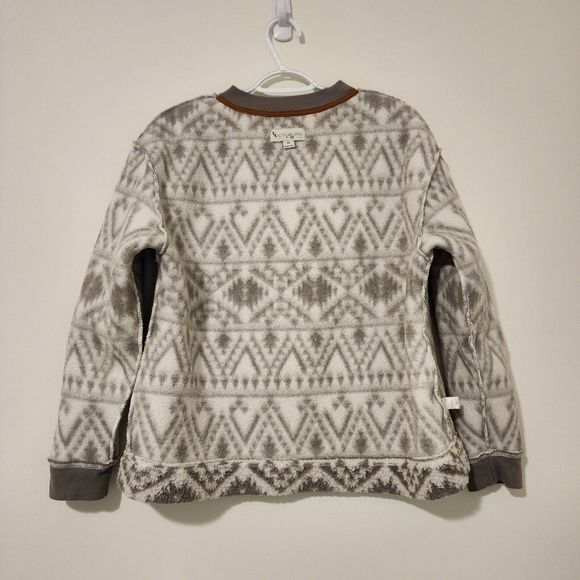 UGG Koolaburra Womens Sherpa Sweatshirt Gray White Scandinavian Pattern Size M - Picture 7 of 8